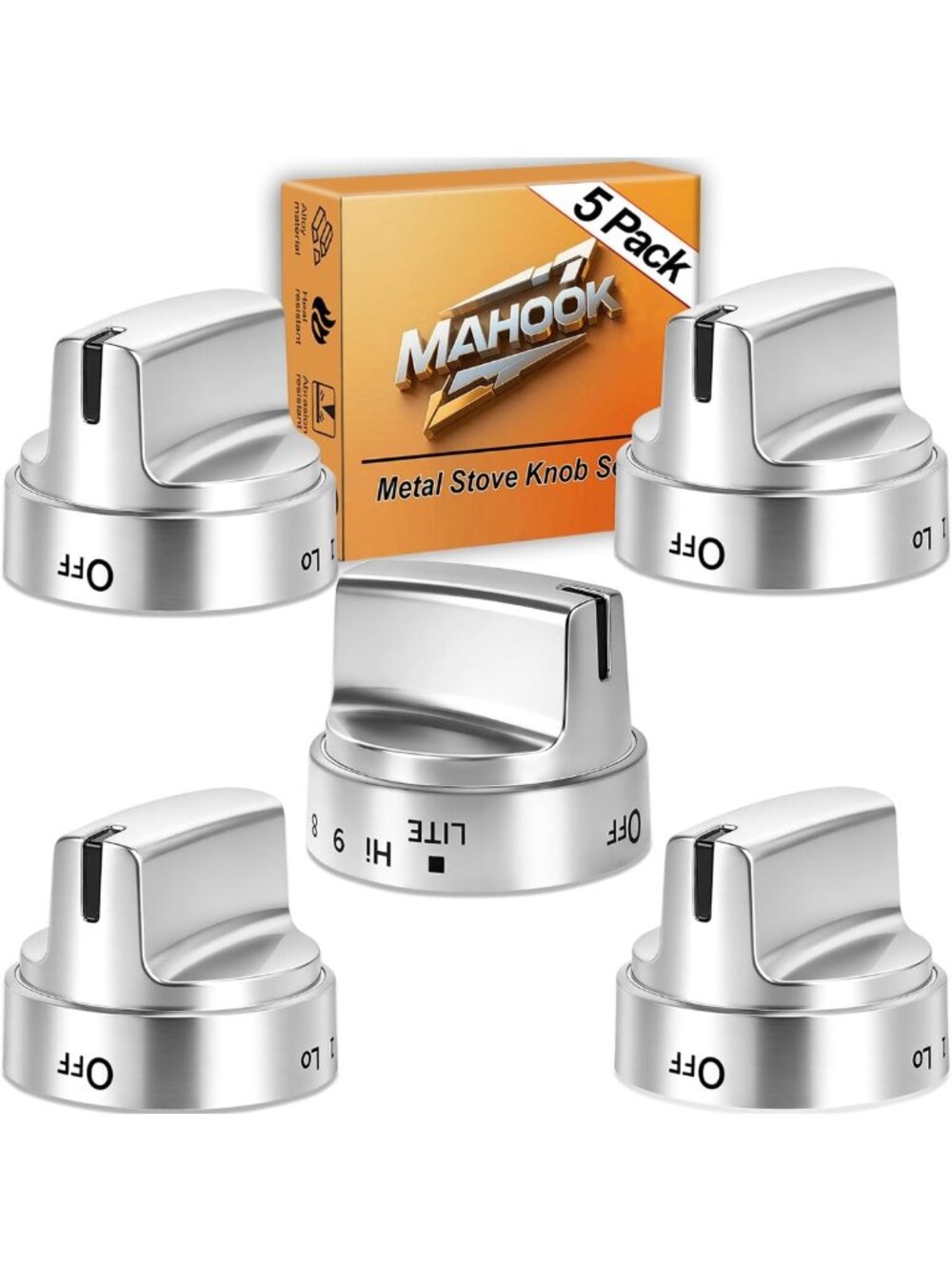 Stainless Steel Replacement Stove Knobs for GE Gas Ranges - Compatible & Durable